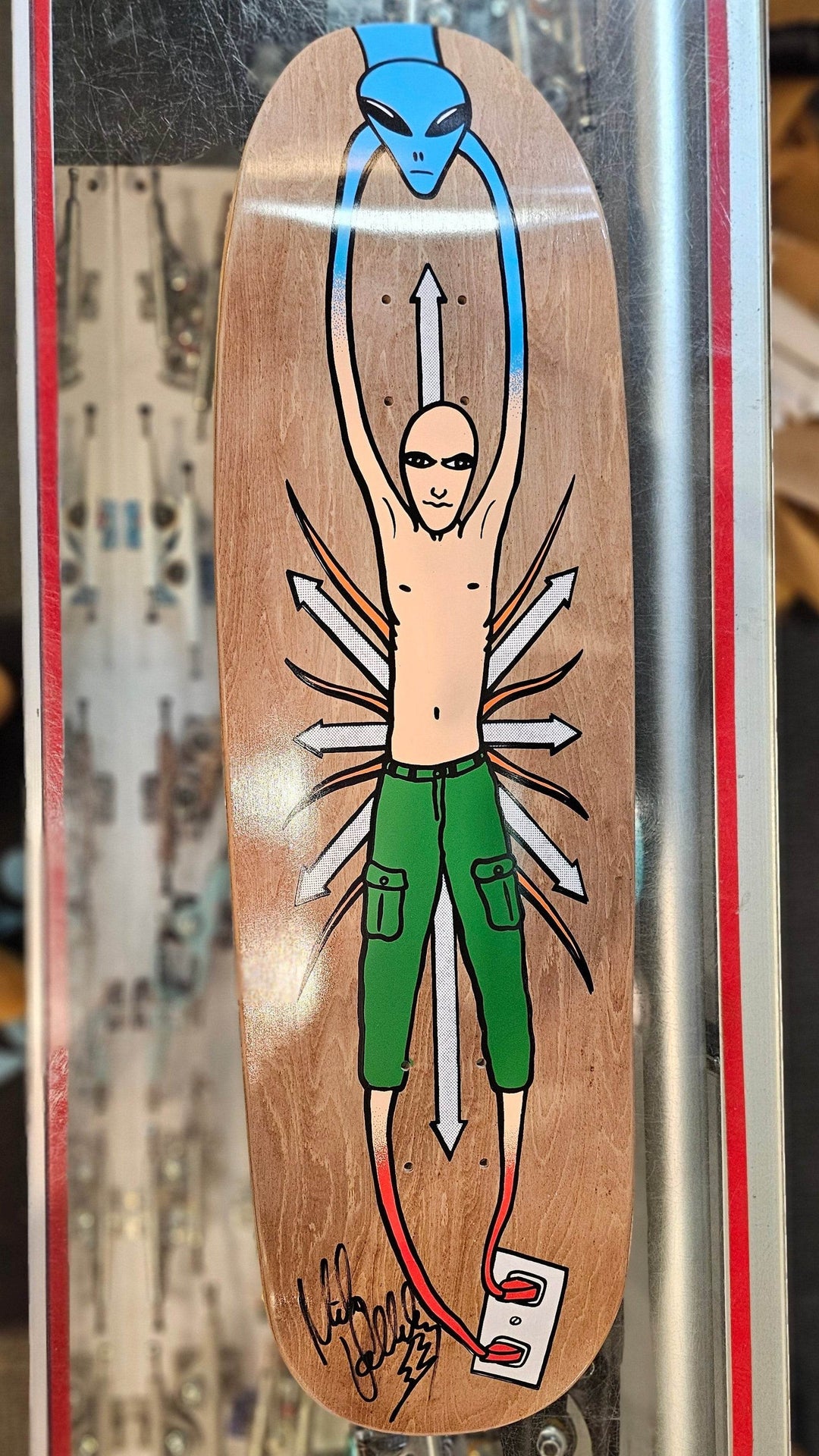New Deal Mike Vallely Alien Brown [Autographed] Skateboard Deck - One Revolver Surfboards