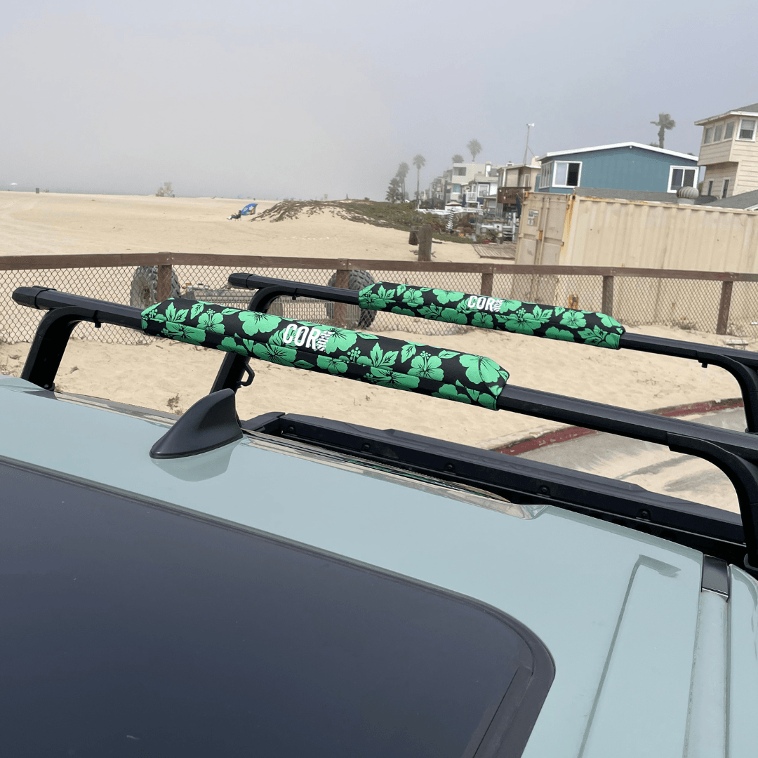 Aero Roof Rack Pad with 10' Scratch-Resistant Tie Downs(Flat Bars) - One Revolver Surfboards