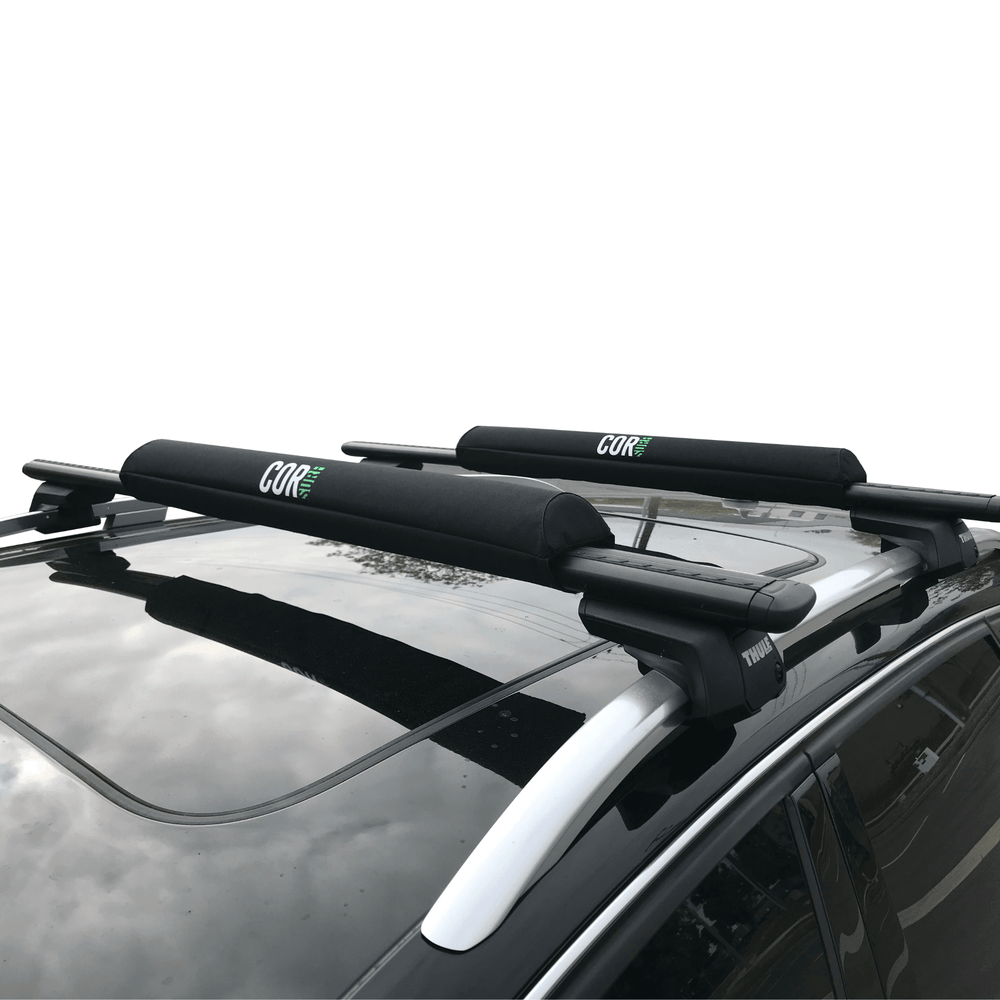 Aero Roof Rack Pad with 10' Scratch-Resistant Tie Downs(Wide Aero Bars) - One Revolver Surfboards