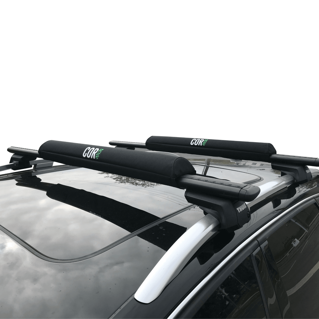 Aero Roof Rack Pad with 10' Scratch-Resistant Tie Downs(Wide Aero Bars) - One Revolver Surfboards