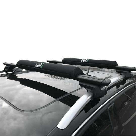 Aero Roof Rack Pad with 10' Scratch-Resistant Tie Downs(Wide Aero Bars) - One Revolver Surfboards