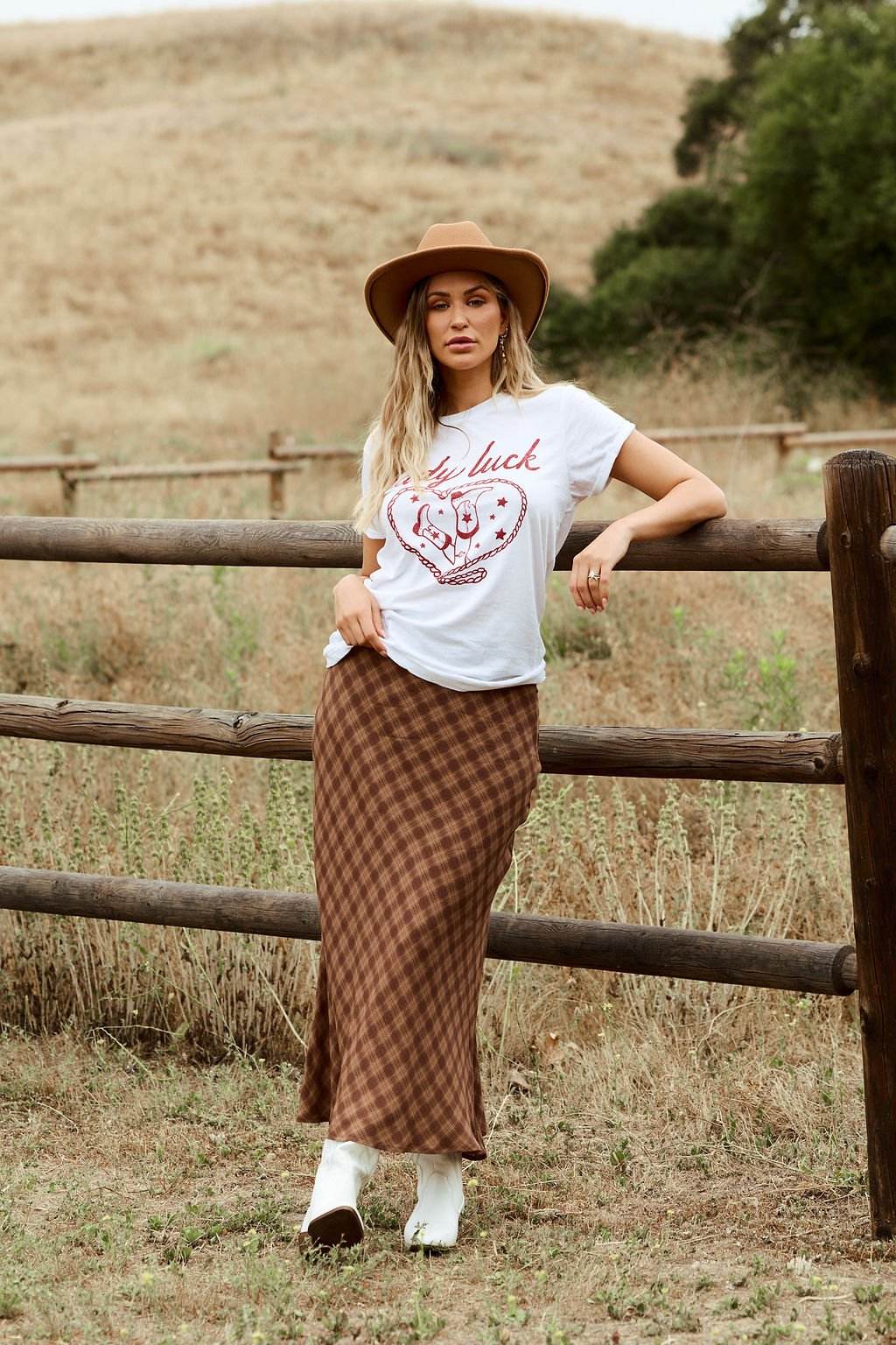 Saddle Ridge Brown Plaid Maxi Skirt - FINAL SALE - One Revolver Surfboards