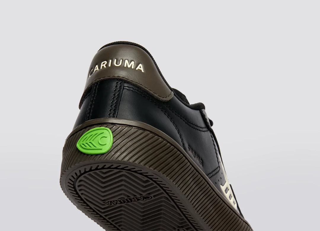 SALVAS Leather Teak Black Ivory Logo