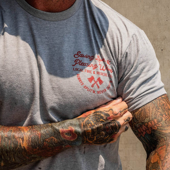Saving Lives & Pleasing Wives Fire & Rescue Club Men's T-Shirt - One Revolver Surfboards