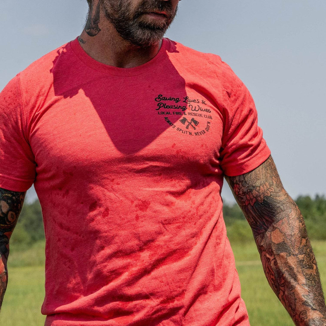 Saving Lives & Pleasing Wives Fire & Rescue Club Men's T-Shirt - One Revolver Surfboards