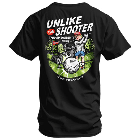 Unlike The Shooter Trump Doesn't Miss Golf Edition Men's T-Shirt - One Revolver Surfboards