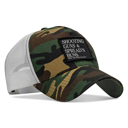 Shooting Guns & Spread'n Buns Patch Snapback Hat - One Revolver Surfboards