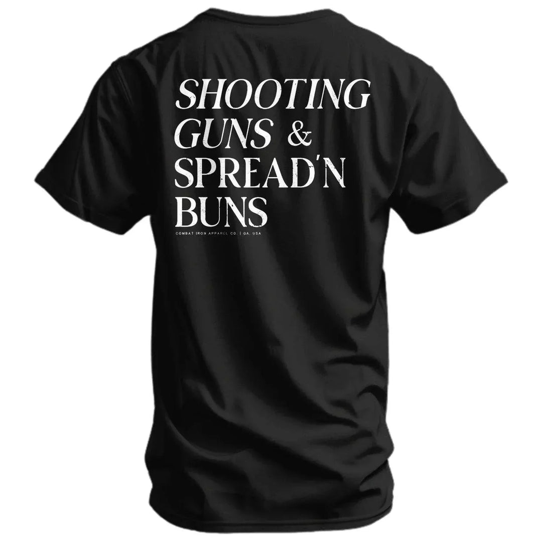 One Revolver Surfboards - Shooting Guns & Spread'n Buns Men's T-Shirt GRAPHIC T-SHIRT
