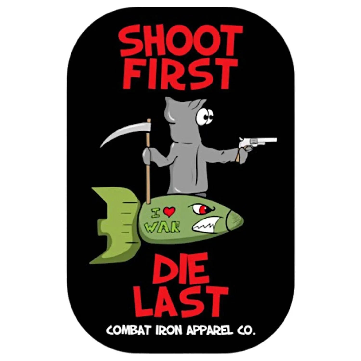 One Revolver Surfboards - Shoot First Die Last Reaper Decal DECAL
