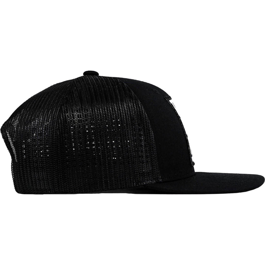 Tattoos, Fitness, & Freedom Black Patch Mid-Profile Mesh Snapback Hat - One Revolver Surfboards