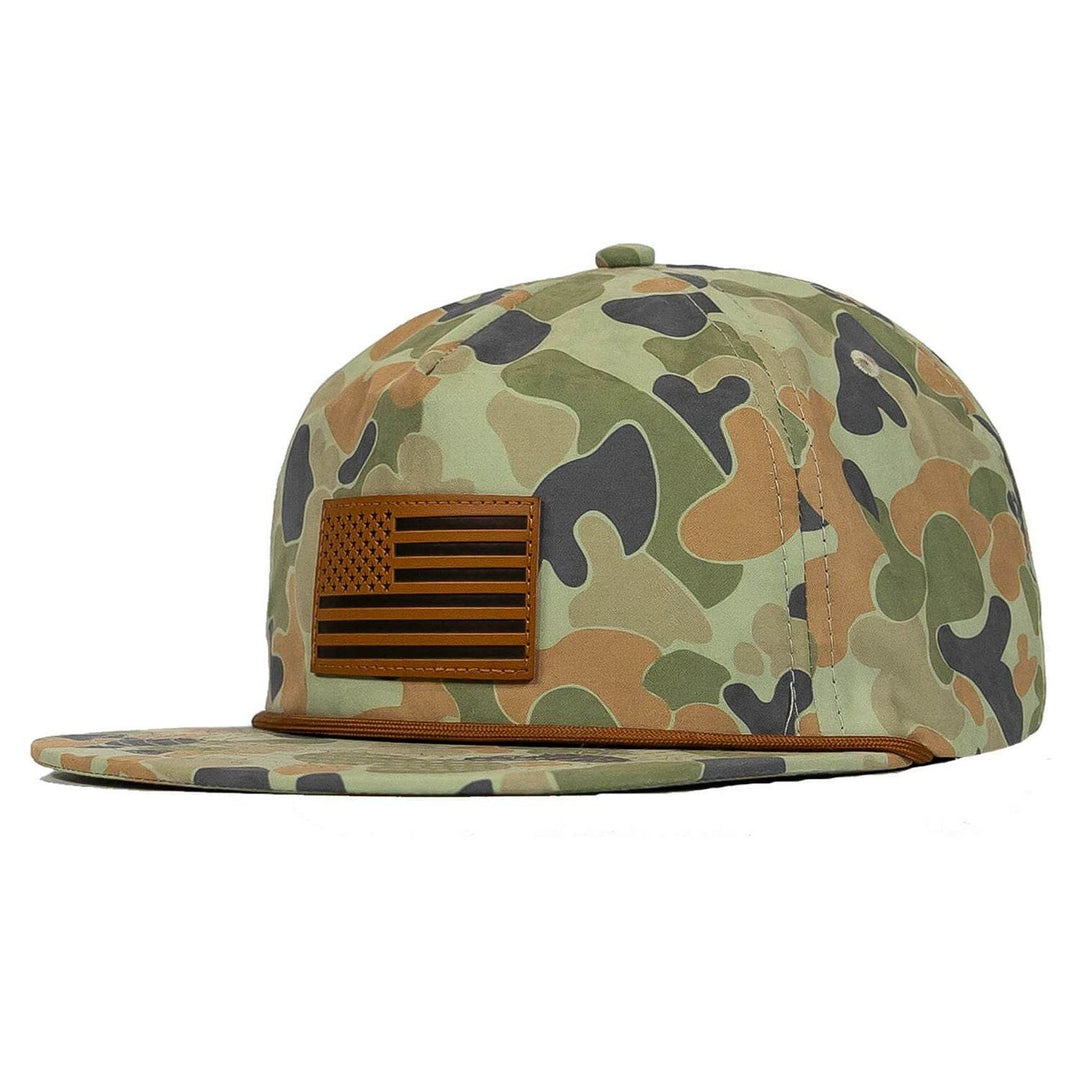 American Flag Leather Patch Crushable Rope Snapback Hat - One Revolver Surfboards