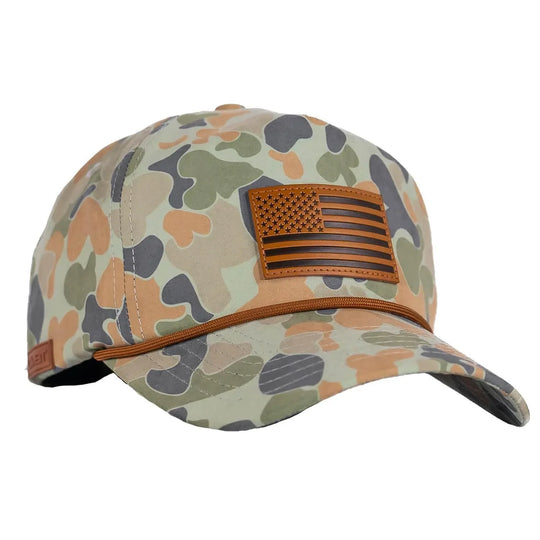 One Revolver Surfboards - American Flag Leather Patch Crushable Rope Snapback Hat HEADWEAR