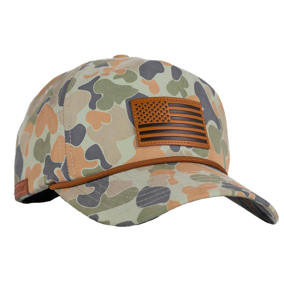 American Flag Leather Patch Crushable Rope Snapback Hat - One Revolver Surfboards