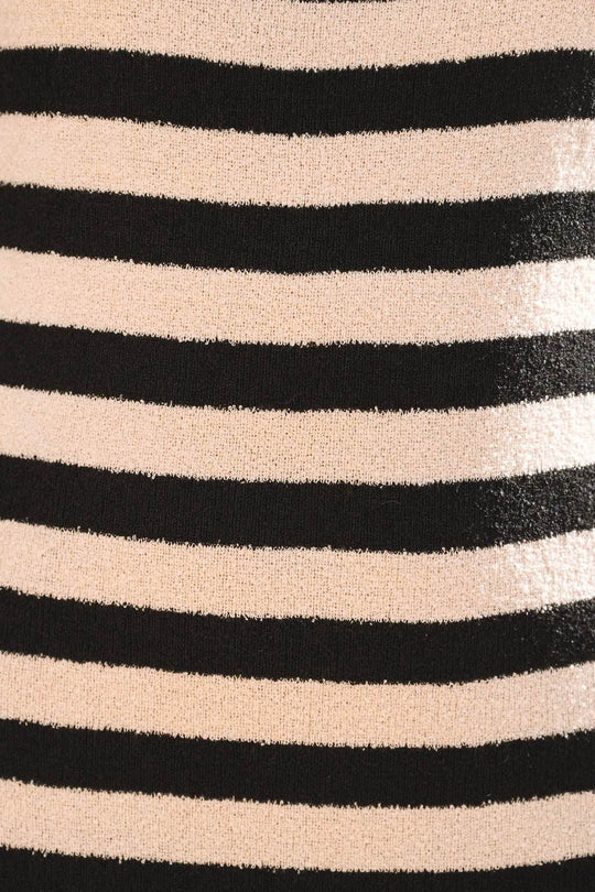 Sleeveless Black and Beige Striped Midi Dress - FINAL SALE - One Revolver Surfboards