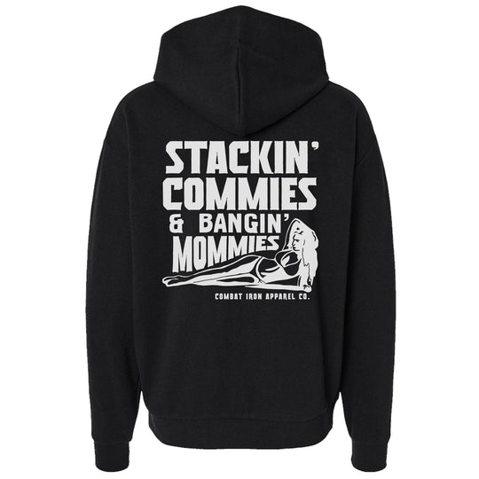 Stackin' Commies & Bangin' Mommies Fleece Lined Hoodies - One Revolver Surfboards