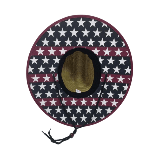Straw Lifeguard Sun Hats for Adults - Patriotic - One Revolver Surfboards