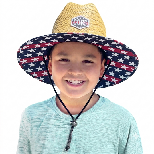 Kids Straw Hat for Boys and Girls - Patriotic