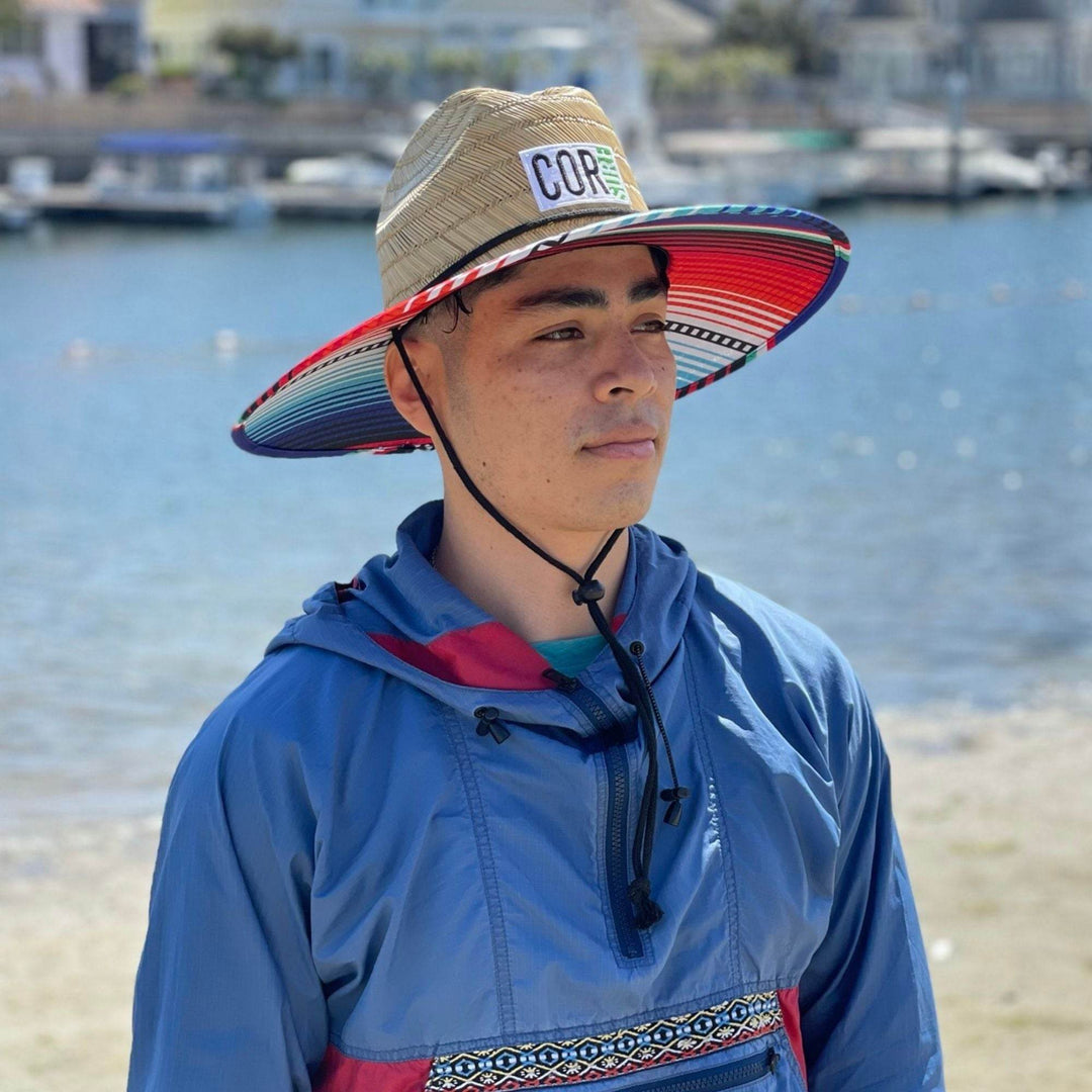 Straw Lifeguard Sun Beach Hats for Adults - Sarape - One Revolver Surfboards