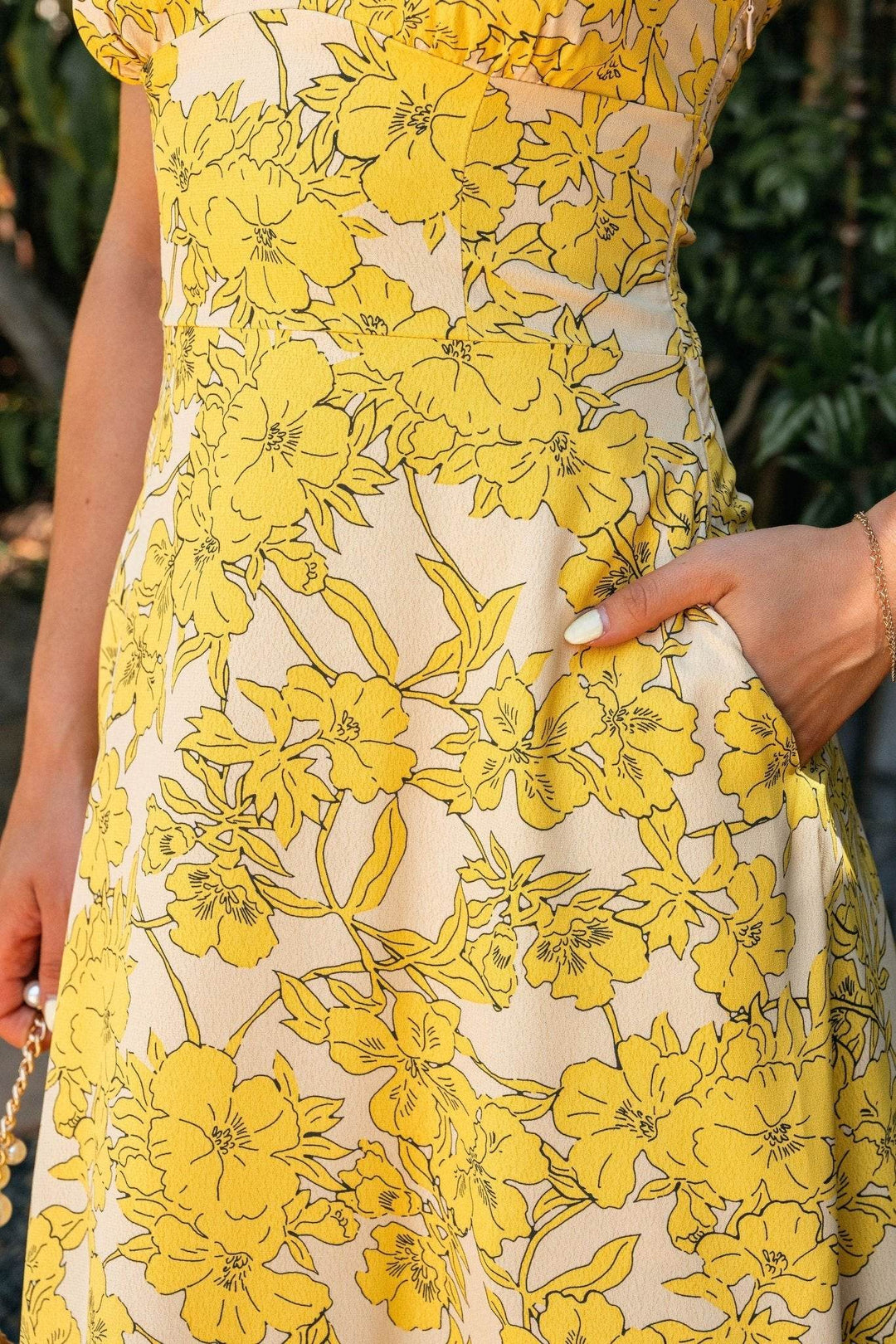 Sunset Yellow Floral Strapless Midi Dress - DOORBUSTER - One Revolver Surfboards