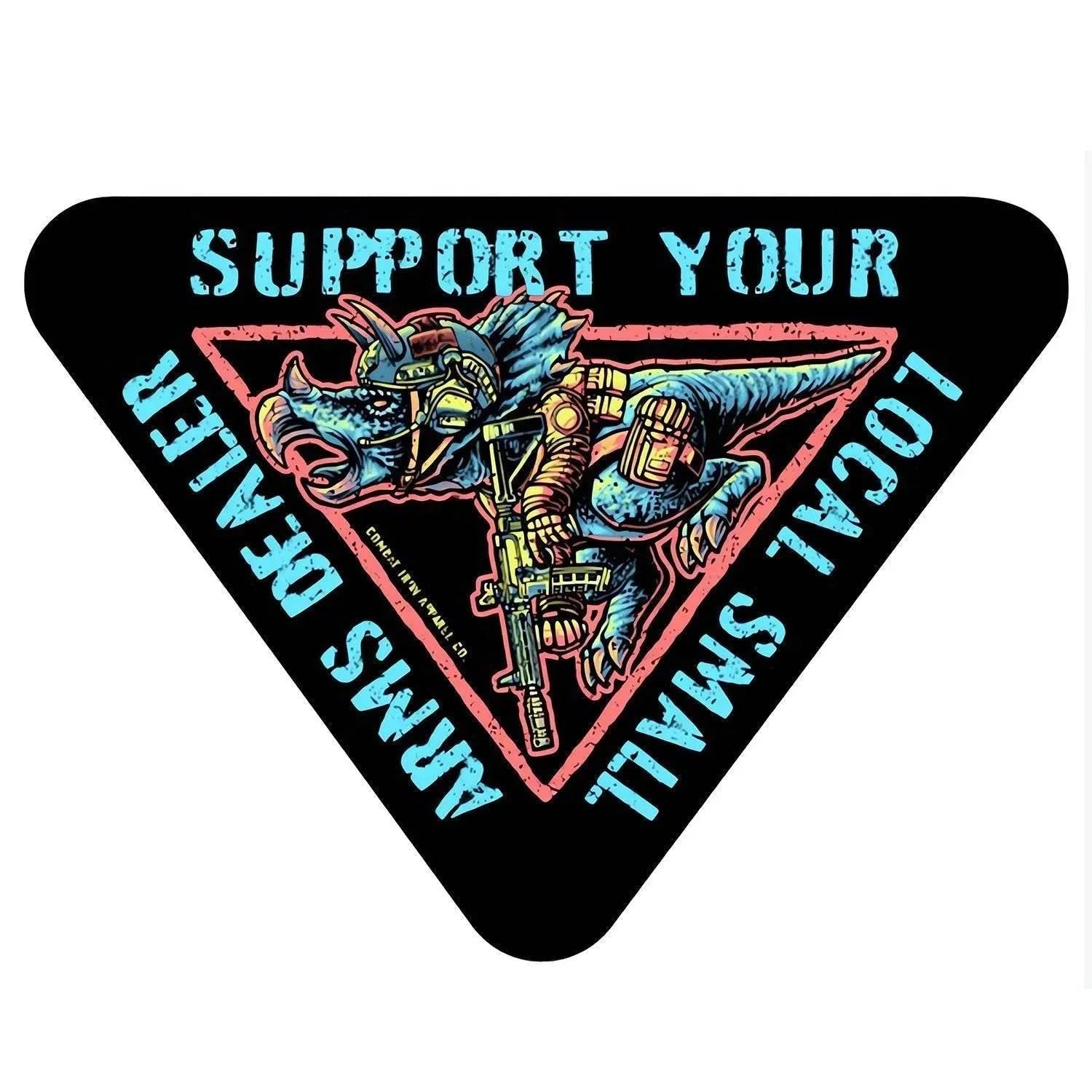 One Revolver Surfboards - Support Your Local Small Arms Dealer Dinosaur Decal Sticker DECAL