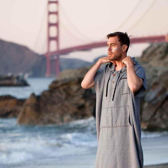 Surf Poncho Changing Robe - Lightweight Turkish Towel - One Revolver Surfboards