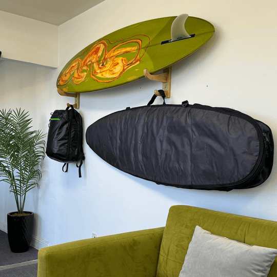 Bamboo SUP Wall Mount with Paddle Rack - Surf Racks - One Revolver Surfboards