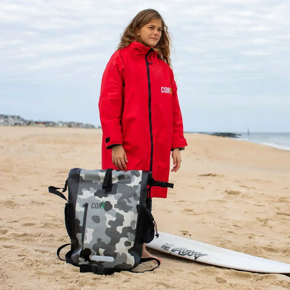 swim-parka-towel-jacket-red-youth-kids-girl-boy - One Revolver Surfboards