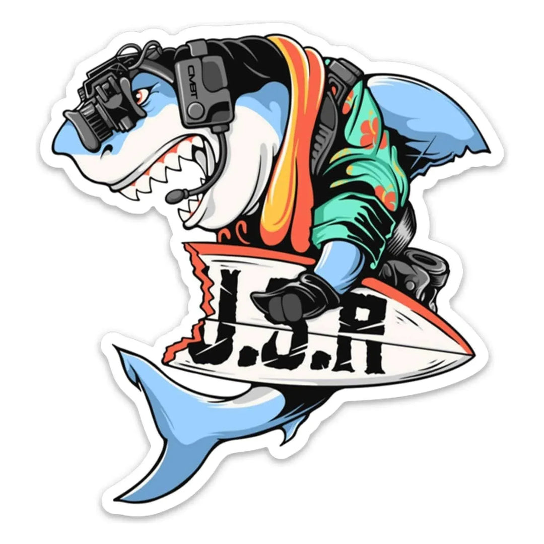 One Revolver Surfboards - TACTICAL SURFING SHARK DECAL DECAL