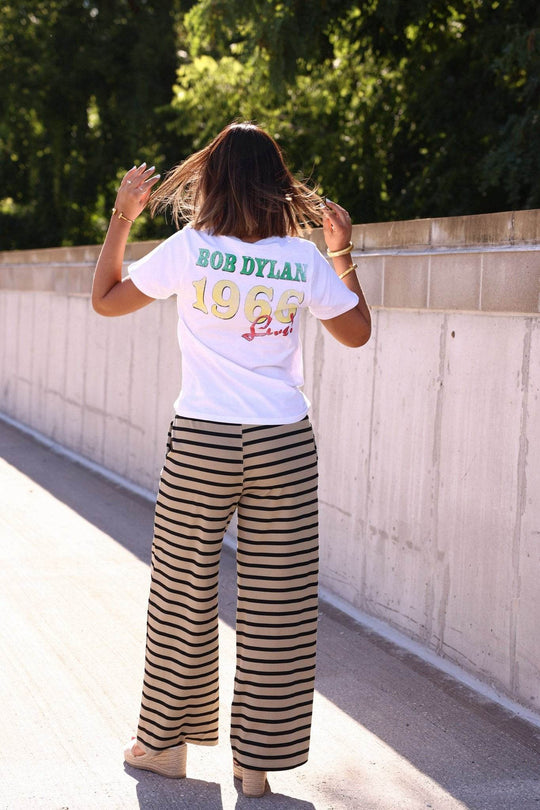 Taupe and Black Striped Drawstring Pants - FINAL SALE - One Revolver Surfboards