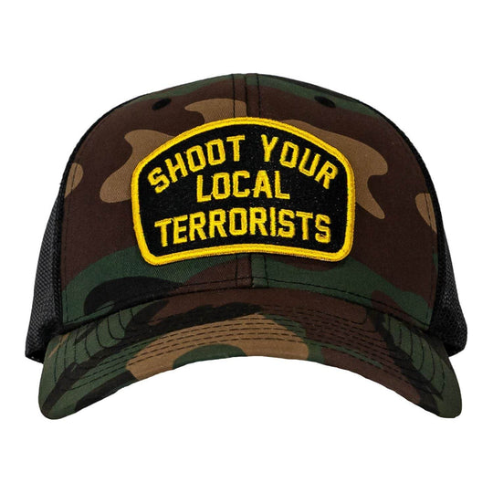 Shoot Your Local Terrorists Patch Snapback Hat - HEADWEAR - One Revolver Surfboards