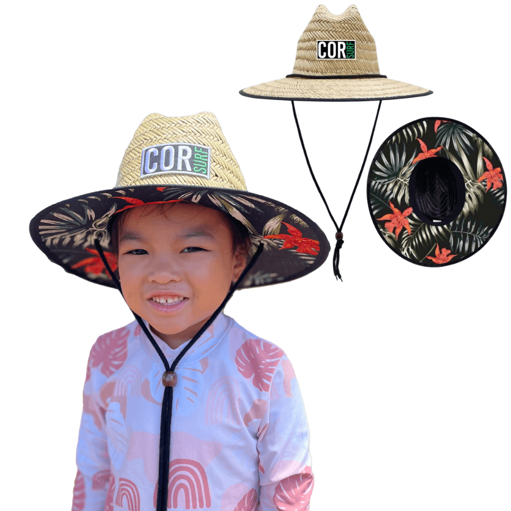 Kids Straw Hat Summer Beach Hat for Boys and Girls - Kauai - One Revolver Surfboards