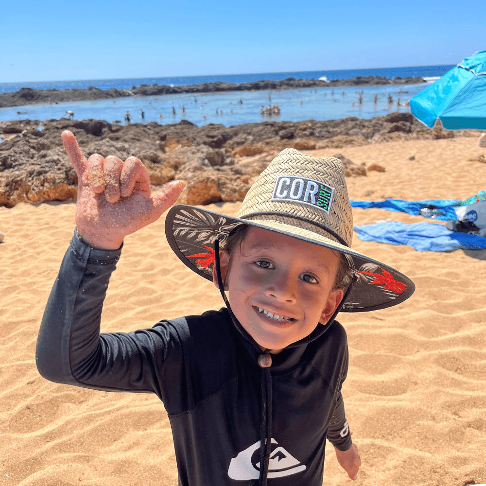 Kids Straw Hat Summer Beach Hat for Boys and Girls - Kauai - One Revolver Surfboards
