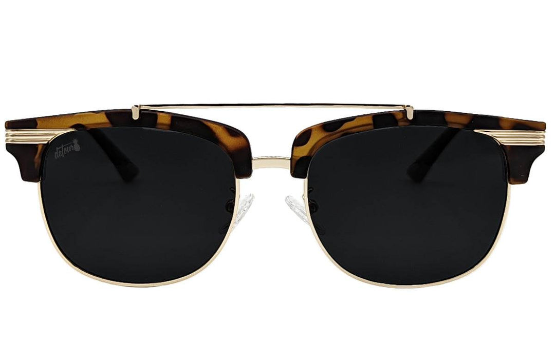 Tortoise Shell Gold - Jet Black Lens Polarized - Castaway - One Revolver Surfboards