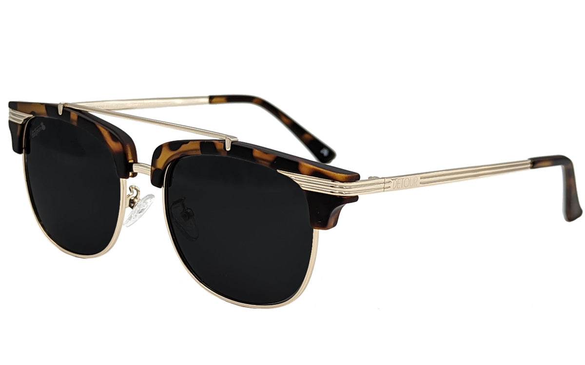 Tortoise Shell Gold - Jet Black Lens Polarized - Castaway - One Revolver Surfboards