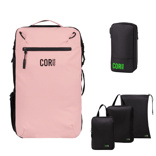 Island Hopper Travel Bundle - Backpack + Toiletry Bag + Compression Packing Cubes with YKK - Backpacks - One Revolver Surfboards
