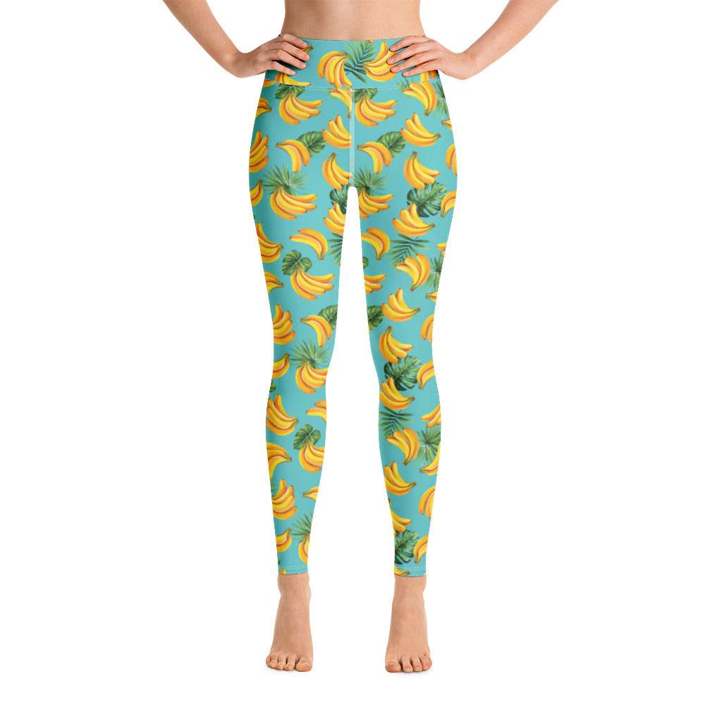 Women's Tropical Banana Mania Yoga Leggings - One Revolver Surfboards