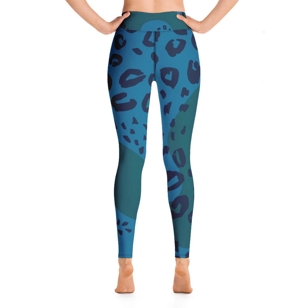 Women's Tropical Leopard Shark Yoga Leggings - One Revolver Surfboards