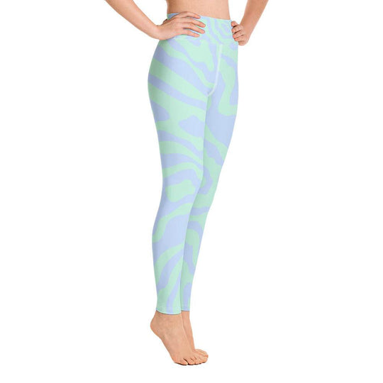 Women's Tropical Print Retro Kelp Yoga Leggings - Activewear - One Revolver Surfboards