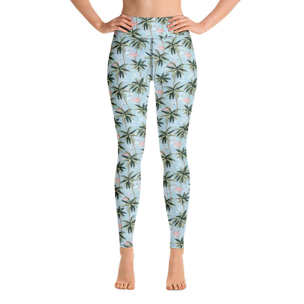 Womens Tropical Flamingo Yoga Leggings - Activewear - One Revolver Surfboards
