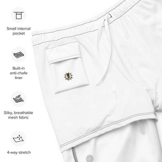 Men's White Eco Board Shorts - One Revolver Surfboards