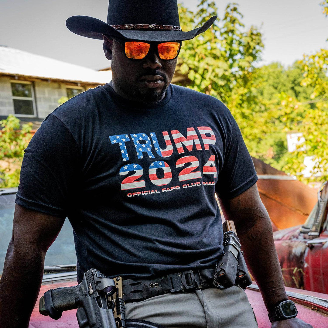 Trump 2024 American Flag Men's T-Shirt - One Revolver Surfboards