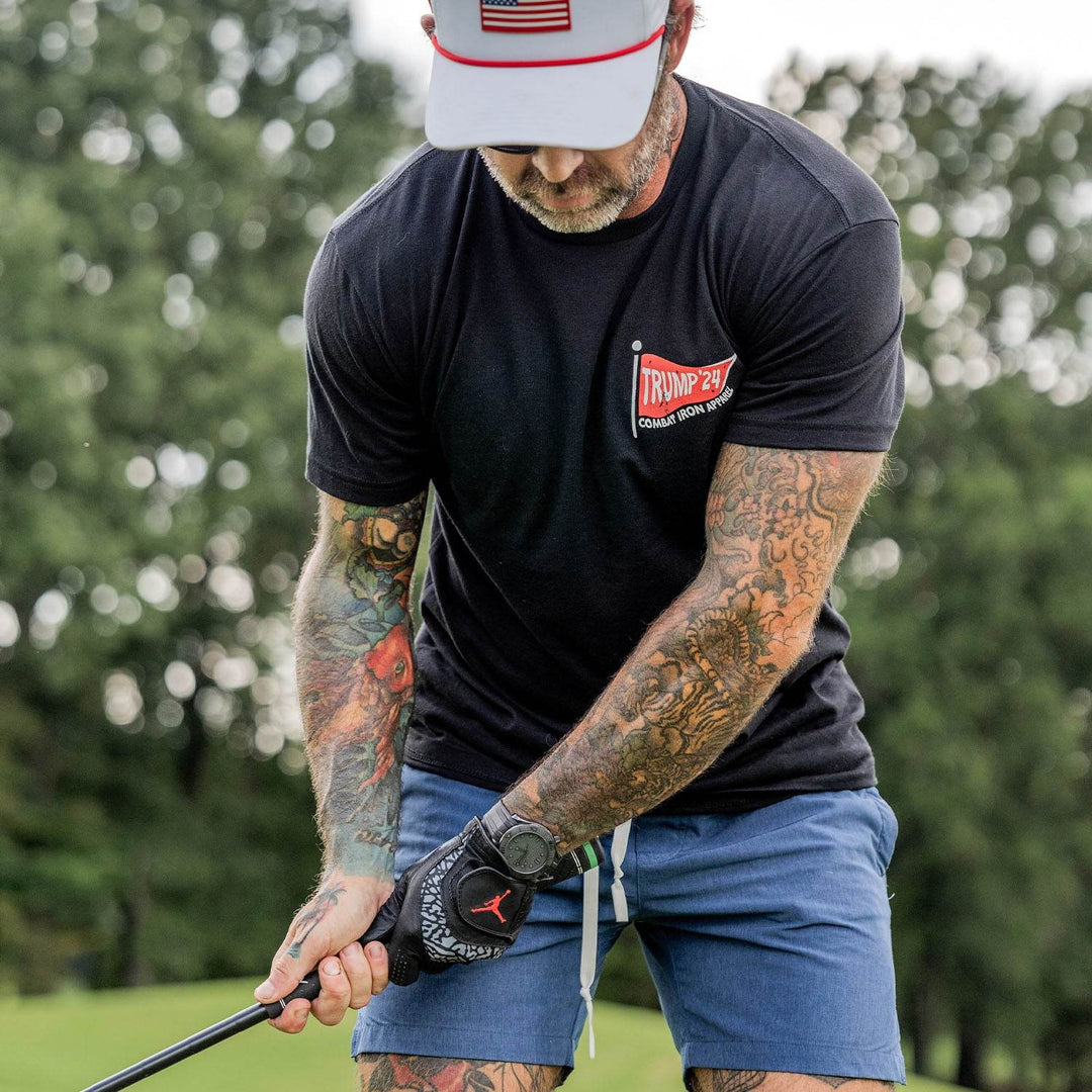 Unlike The Shooter Trump Doesn't Miss Golf Edition Men's T-Shirt - One Revolver Surfboards