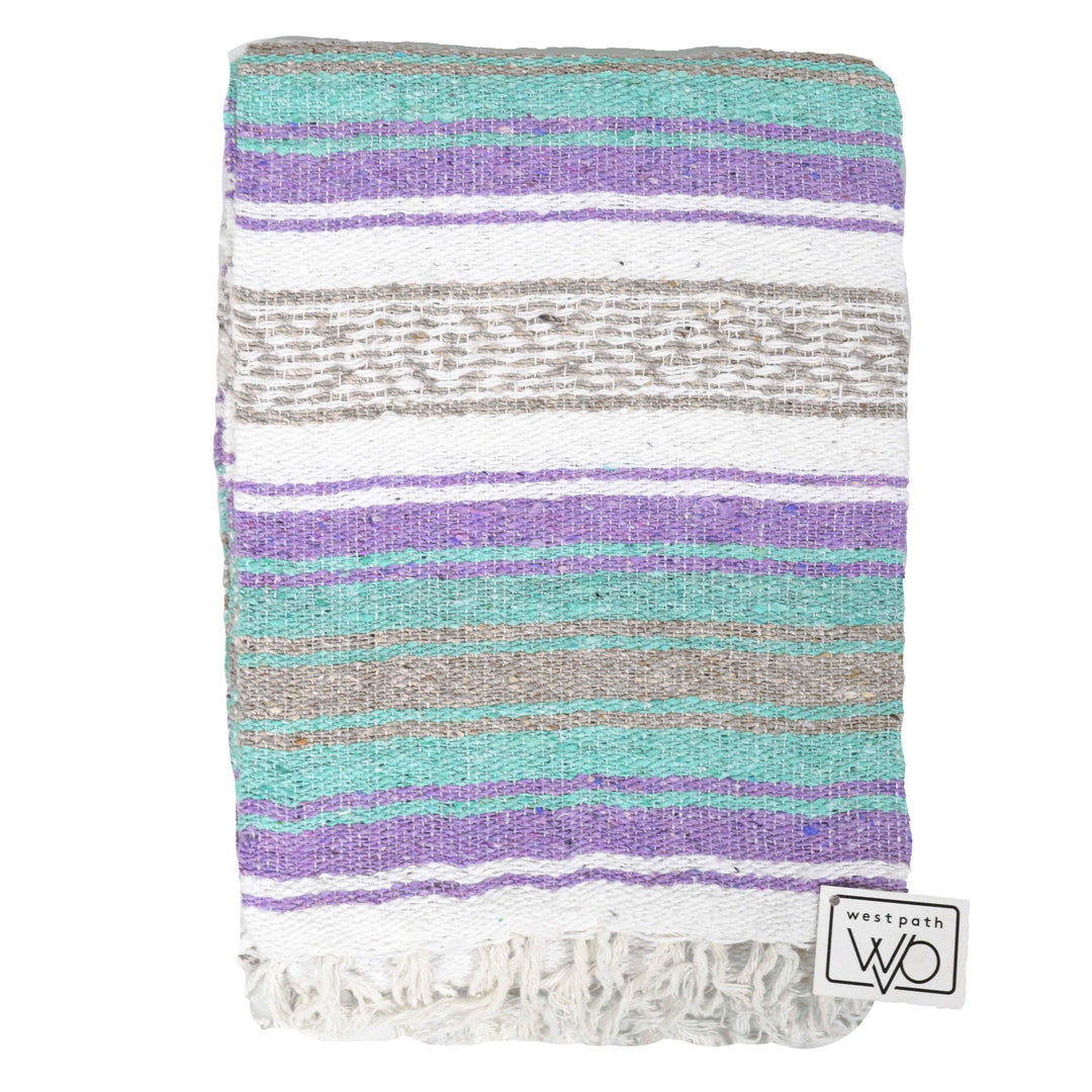 Seafoam Green & Pastel Purple Mexican Falsa Blanket - One Revolver Surfboards
