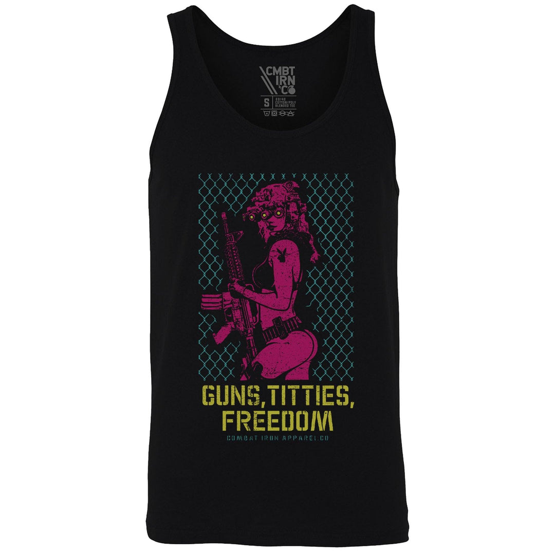 One Revolver Surfboards - Guns, Titties, Freedom: Tactical Temptation Men's Tank MEN'S TANK TOP
