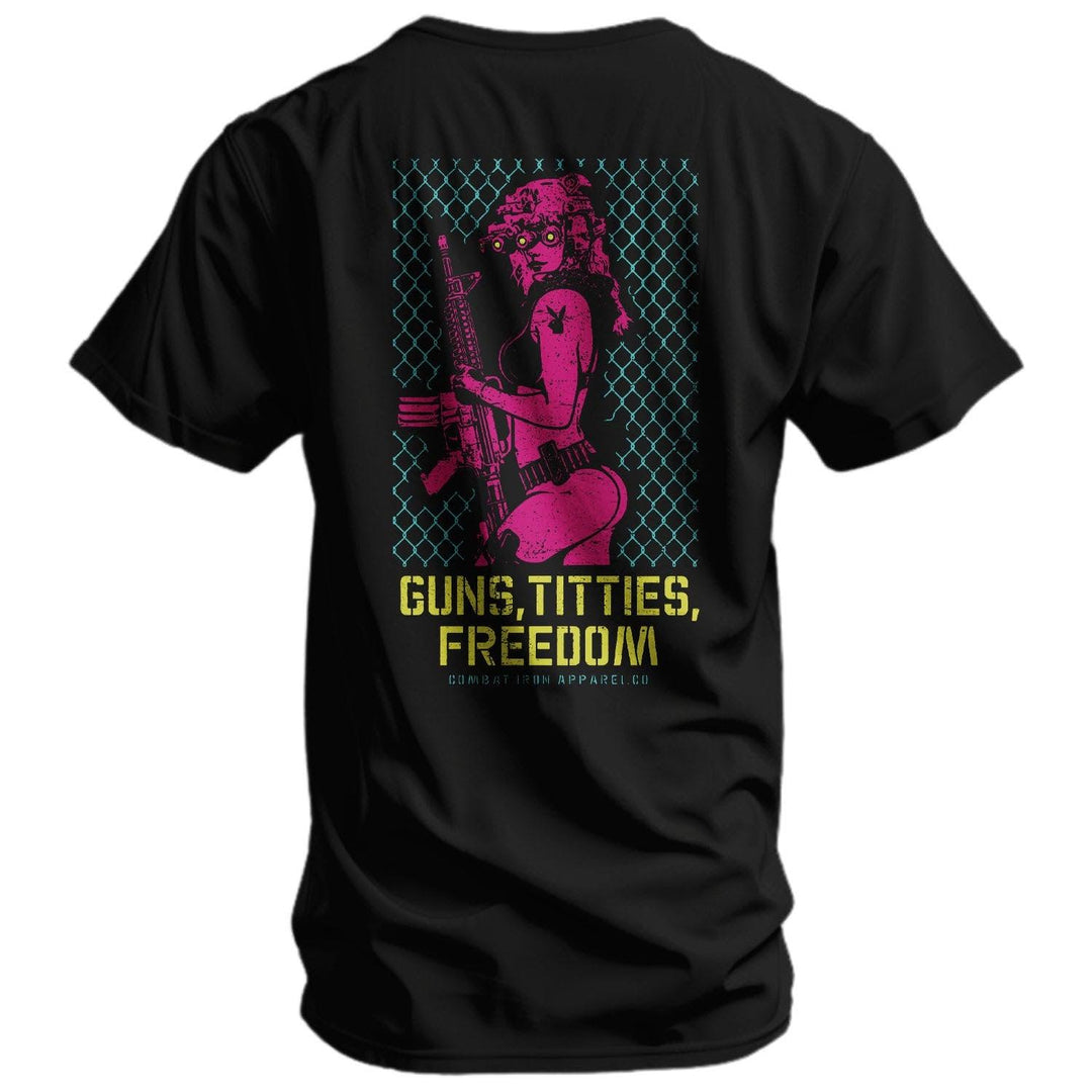 One Revolver Surfboards - Guns, Titties, Freedom: Tactical Temptation Men's T-Shirt GRAPHIC T-SHIRT