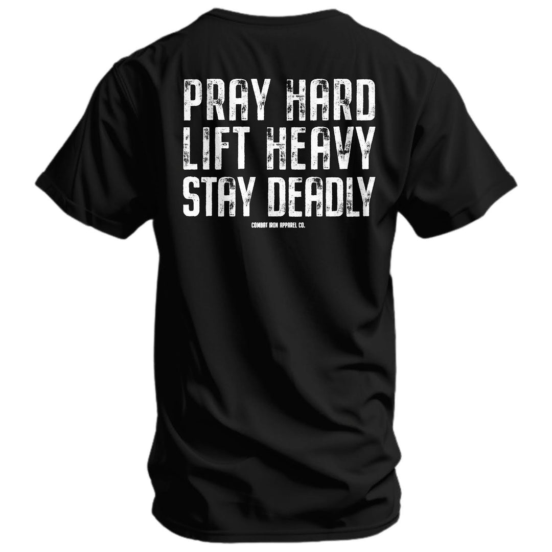 One Revolver Surfboards - Pray Hard. Lift Heavy. Stay Deadly. V2 Men's T-Shirt GRAPHIC T-SHIRT