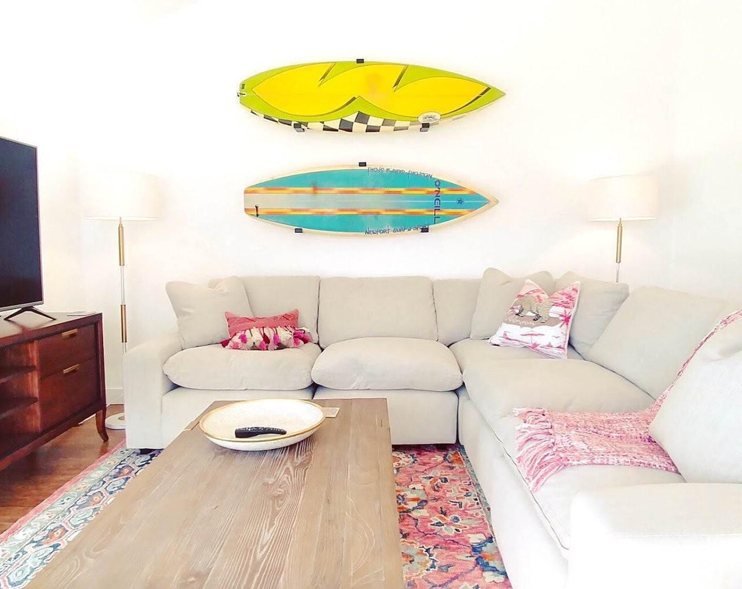 Minimalist Surfboard Display Rack | Holds 30 lbs - One Revolver Surfboards