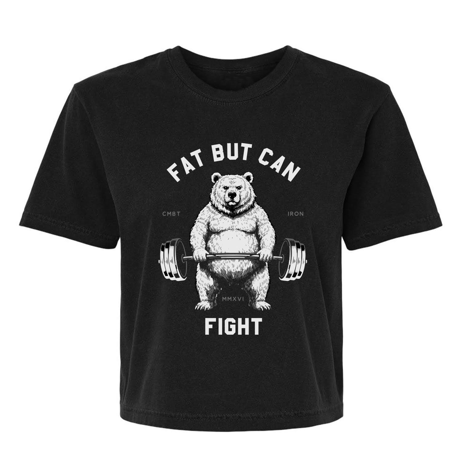 One Revolver Surfboards - Fat But Can Fight Women's Heavyweight Crop Tee TOP | WOMEN