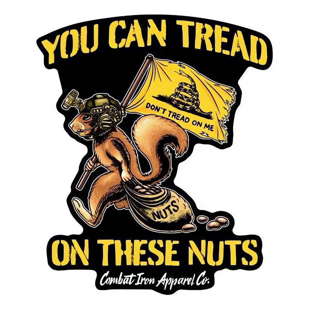 Tread On These Nuts Tactical Squirrel Decal Sticker - One Revolver Surfboards