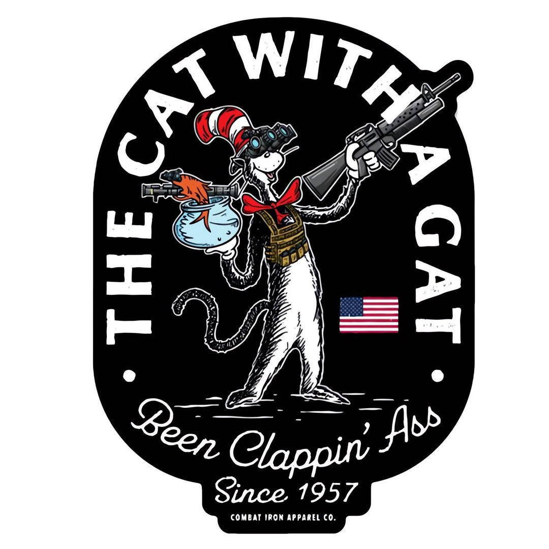 The Cat With A Gat Remix Decal Sticker - One Revolver Surfboards